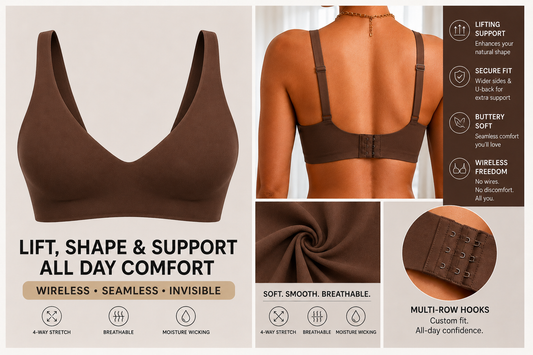 No Pressure Bra Coffee Brown